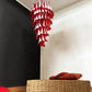 Beautiful Murano Red Petals Spiral Chandelier 25"