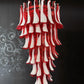 Beautiful Murano Red Petals Spiral Chandelier 25"