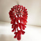 Beautiful Murano Red Petals Spiral Chandelier 25"