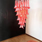 Beautiful Murano Red Petals Spiral Chandelier 25"