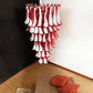 Beautiful Murano Red Petals Spiral Chandelier 25"