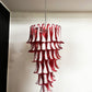 Beautiful Murano Red Petals Spiral Chandelier 25"