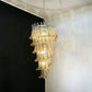 Beautiful Murano Transparent Amber Spiral Chandelier 25"