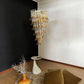 Beautiful Murano Transparent Amber Spiral Chandelier 25"