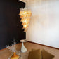 Beautiful Murano Transparent Amber Spiral Chandelier 25"