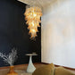 Beautiful Murano Transparent Amber Spiral Chandelier 25"
