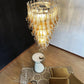 Beautiful Murano Transparent Amber Spiral Chandelier 25"