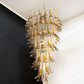 Beautiful Murano Transparent Amber Spiral Chandelier 25"