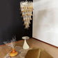 Beautiful Murano Transparent Amber Spiral Chandelier 25"