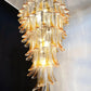 Beautiful Murano Transparent Amber Spiral Chandelier 25"