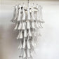 Beautiful Murano Transparent Petals Spiral Chandelier 25"