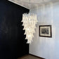 Beautiful Murano Transparent Petals Spiral Chandelier 25"