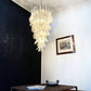 Beautiful Murano Transparent Petals Spiral Chandelier 25"
