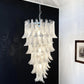 Beautiful Murano Transparent Petals Spiral Chandelier 25"