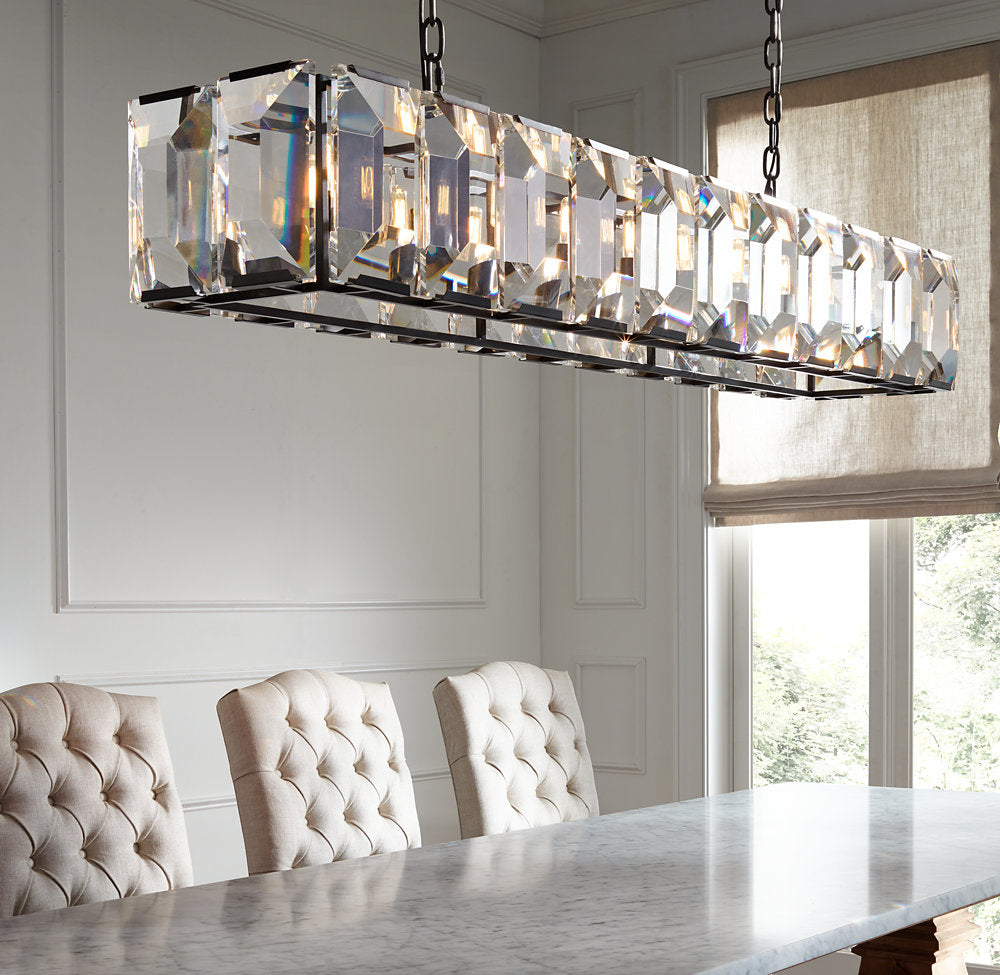 HARLOW CRYSTAL RECTANGULAR CHANDELIER 62"