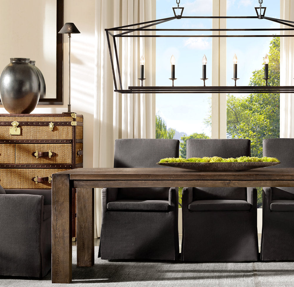 19TH C. ENGLISH OPENWORK RECTANGULAR CHANDELIER 54"