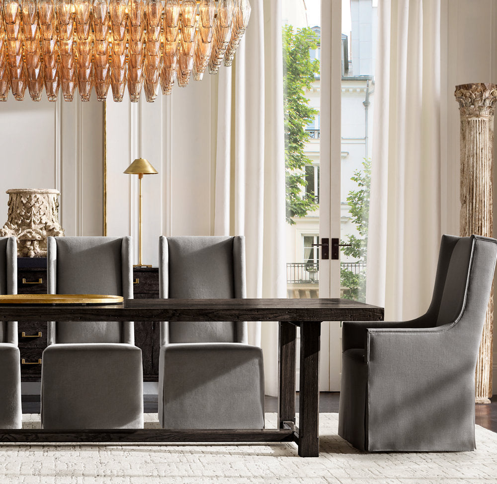 CHIARA SMOKE GLASS TIERED RECTANGULAR CHANDELIER 54"