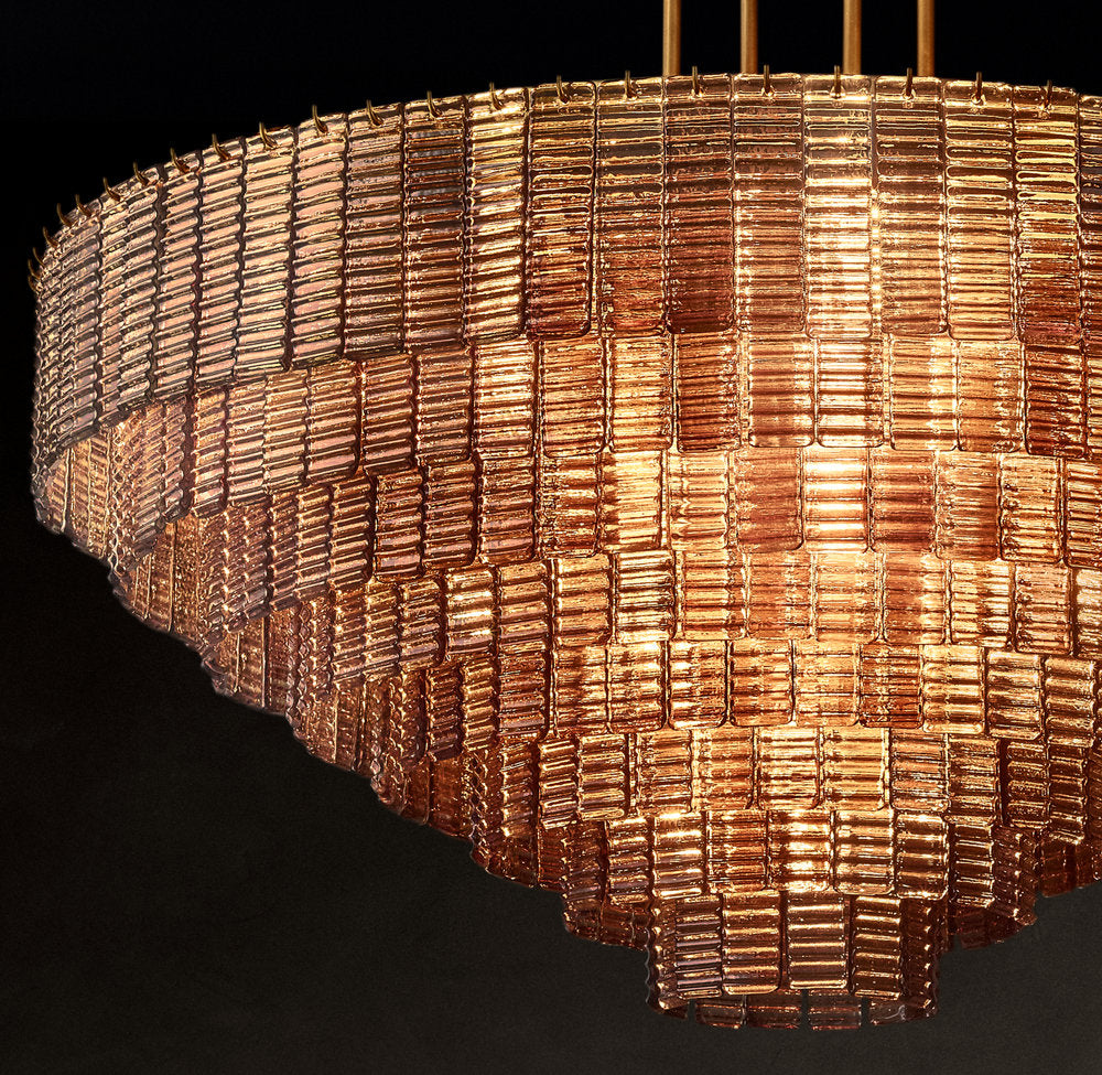 SIRENE CLEAR GLASS ROUND CHANDELIER 41"