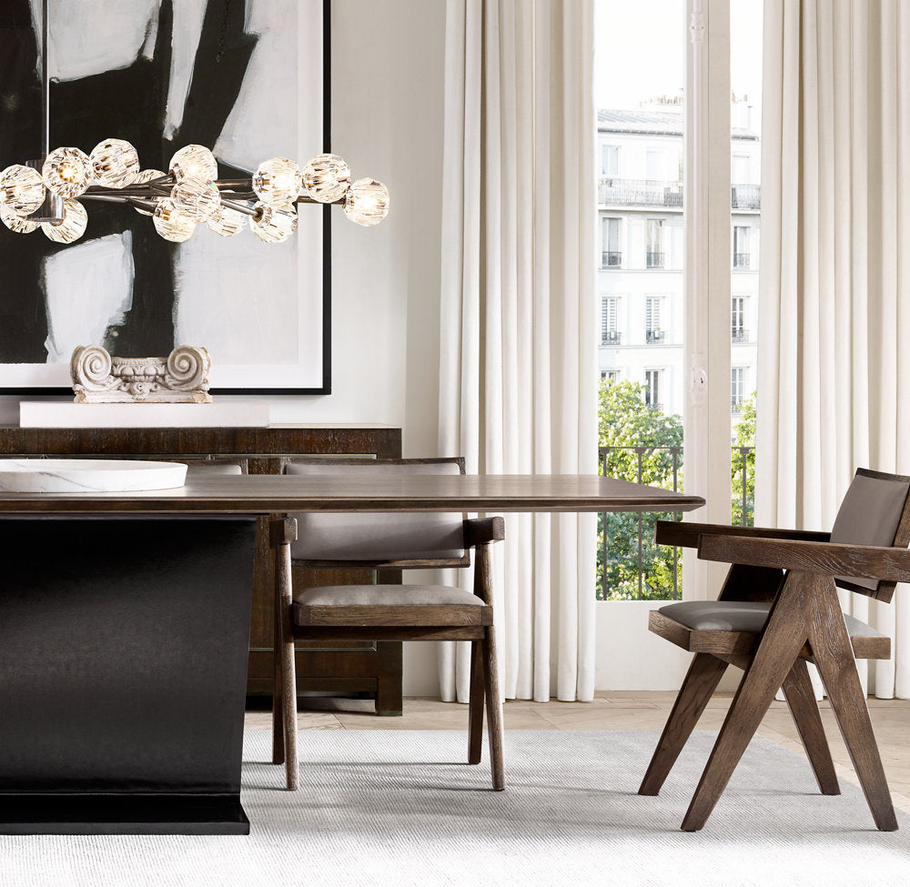 BOULE DE CRISTAL SMOKE GLASS OVAL CHANDELIER 72"