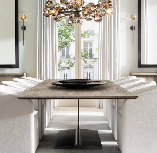 BOULE DE CRISTAL SMOKE GLASS ROUND CHANDELIER 48"