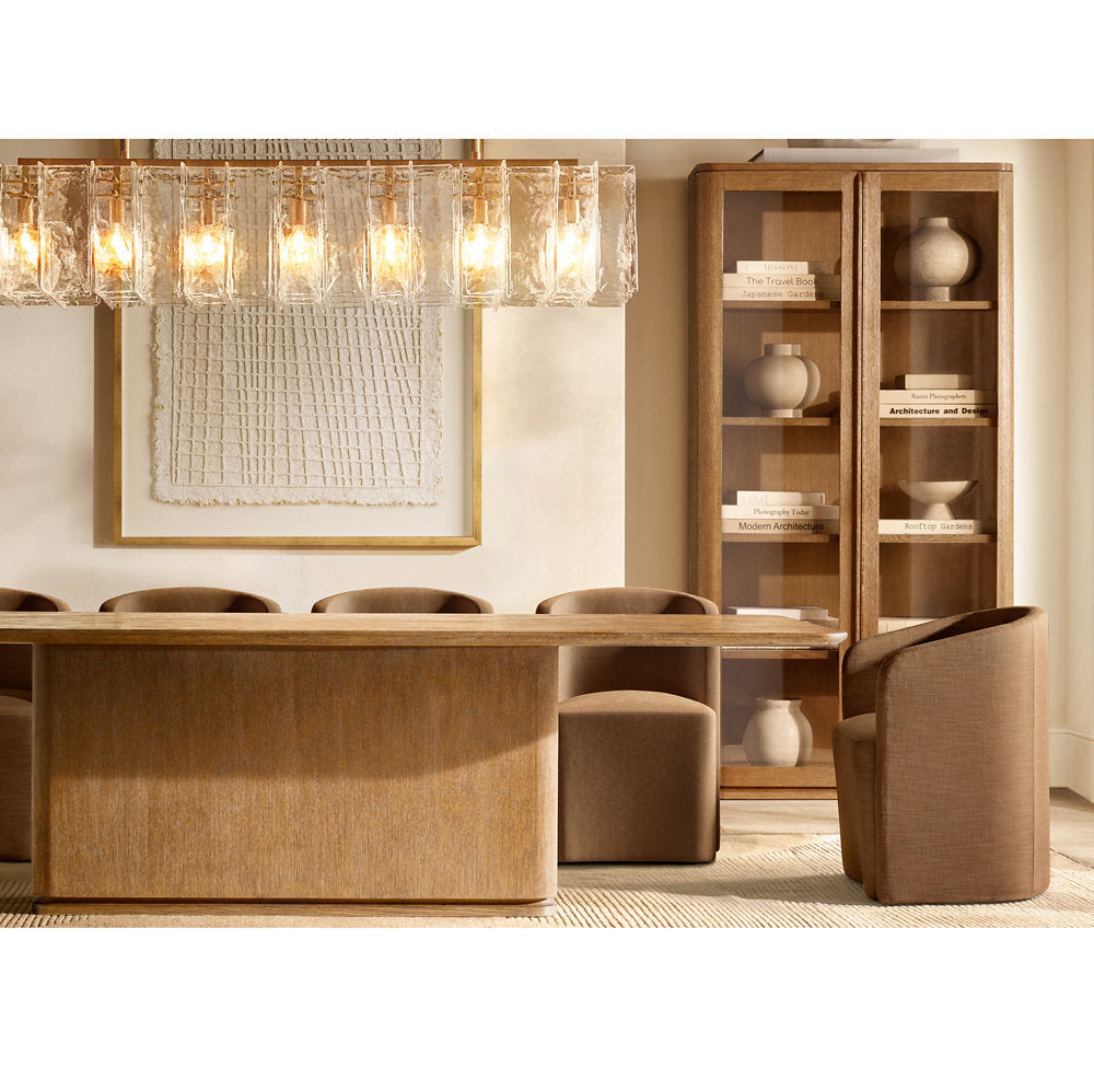 LATTICE CLEAR GLASS RECTANGULAR CHANDELIER 67"