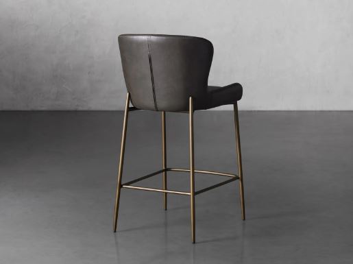Kirsten Faux Counter Stool in Carbon Leather