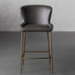 Kirsten Faux Counter Stool in Carbon Leather