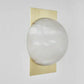 Alabaster Ball Brass Wall Sconce