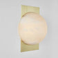 Alabaster Ball Brass Wall Sconce