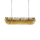 Elegant Amber Murano Poliedri Glass Chandelier 49"