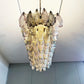 Elegant Multicolored Murano Poliedri Glass Chandelier 49"