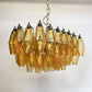 Elegant Murano Poliedri Amber Glass Chandelier 22"