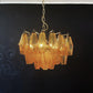Elegant Murano Poliedri Amber Glass Chandelier 22"