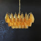 Elegant Murano Poliedri Amber Glass Chandelier 22"