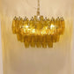 Elegant Murano Poliedri Amber Glass Chandelier 22"