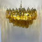Elegant Murano Poliedri Amber Glass Chandelier 22"