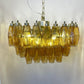 Elegant Murano Poliedri Amber Glass Chandelier 22"