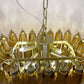 Elegant Murano Poliedri Amber Glass Chandelier 22"