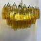 Elegant Murano Poliedri Amber Glass Chandelier 22"