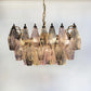 Elegant Murano Poliedri Multicolored Glass Chandelier 22"