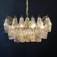Elegant Murano Poliedri Multicolored Glass Chandelier 22"