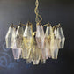 Elegant Murano Poliedri Multicolored Glass Chandelier 22"