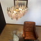 Elegant Murano Poliedri Multicolored Glass Chandelier 22"