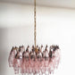 Elegant Murano Poliedri Pink Glass Chandelier 22"