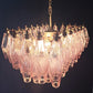 Elegant Murano Poliedri Pink Glass Chandelier 22"