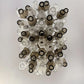 Elegant Murano Poliedri Transparent Smoked Glass Chandelier 22"
