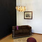 Elegant Murano Poliedri Transparent Smoked Glass Chandelier 22"