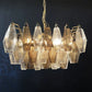 Elegant Murano Poliedri Transparent Smoked Glass Chandelier 22"