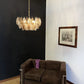 Elegant Murano Poliedri Transparent Smoked Glass Chandelier 22"