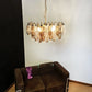 Elegant Murano Poliedri Transparent Smoked Glass Chandelier 22"